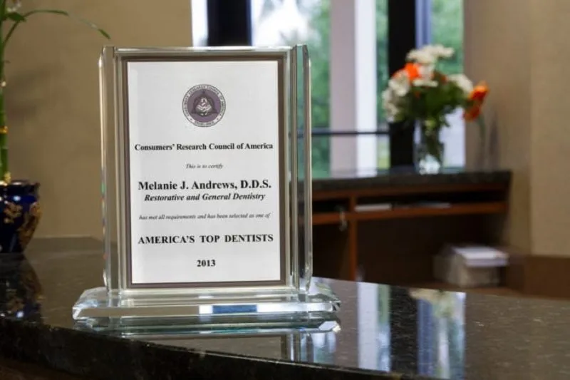 Dr. Andrews' Award plaque